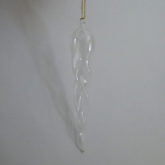 NEW 6” VINTAGE CHRISTMAS BLOWN CLEAR GLASS TWISTING ICICLE ORNAMENT LOT OF 10 - Picture 12 of 12